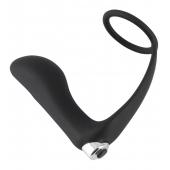 Черное эрекционное кольцо с анальной вибропробкой Vibrating Ring   Plug - Orion - в Химках купить с доставкой
