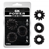 Набор из 3 черных эрекционных колец Gear Up Rings - Chisa - в Химках купить с доставкой