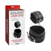 Черные оковы на ноги Obey Me Leather Ankle Cuffs - Chisa - купить с доставкой в Химках