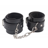 Черные оковы на ноги Obey Me Leather Ankle Cuffs - Chisa - купить с доставкой в Химках