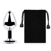 Серебристая анальная пробка с прозрачным стразом - 7,2 см. - Anal Jewelry Plug - купить с доставкой в Химках