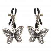 Зажимы на соски с бабочками Butterfly Nipple Clamps - Pipedream - купить с доставкой в Химках