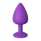 Фиолетовая анальная пробка со стразом Her Little Gem Large Plug - 9,5 см. - Pipedream - купить с доставкой в Химках