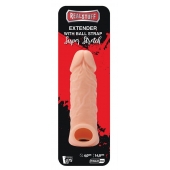 Телесная насадка EXTENDER WITH BALL STRAP 5.5 - 14 см. - Dream Toys - в Химках купить с доставкой