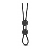 Черное двойное эрекционное лассо Silicone Double Loop Cock Ring - Blush Novelties - в Химках купить с доставкой