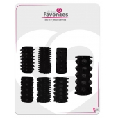 Набор из 7 черных насадок PENIS SLEEVES SET - Dream Toys - в Химках купить с доставкой