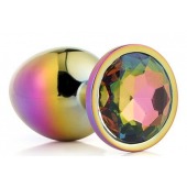Голографическая анальная втулка с радужным кристаллом - 7,1 см. - Dream Toys - купить с доставкой в Химках