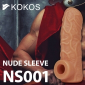 Телесная открытая насадка-реалистик с подхватом мошонки Nude Sleeve L - 14 см. - KOKOS - в Химках купить с доставкой