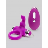 Лиловое виброкольцо с пультом ДУ Remote Control Cock Ring - Happy Rabbit - в Химках купить с доставкой