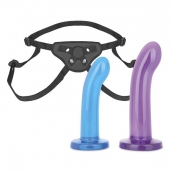Страпон унисекс Beginners Strap-On с 2 насадками - 15 и 13 см. - Lux Fetish - купить с доставкой в Химках
