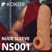 Телесная открытая насадка-реалистик с подхватом мошонки Nude Sleeve S - 10 см. - KOKOS - в Химках купить с доставкой