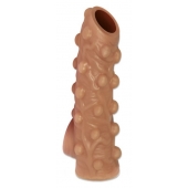 Телесная насадка с бугорками и открытой головкой Nude Sleeve S - 10 см. - KOKOS - в Химках купить с доставкой