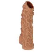Телесная насадка с венками и открытой головкой Nude Sleeve S - 10 см. - KOKOS - в Химках купить с доставкой
