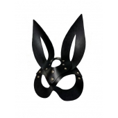 Черная кожаная маска зайки Miss Bunny - БДСМ Арсенал - купить с доставкой в Химках