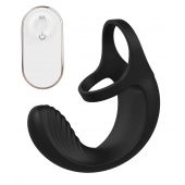 Черный анальный стимулятор с эрекционными кольцами Remote Couple Teaser - Dream Toys - в Химках купить с доставкой
