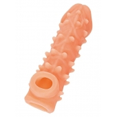 Телесная закрытая насадка с пупырышками Cock Sleeve Size L - 17,6 см. - KOKOS - в Химках купить с доставкой