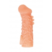 Телесная закрытая насадка с шершавой головкой Cock Sleeve Size M - 15,6 см. - KOKOS - в Химках купить с доставкой