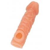 Телесная закрытая насадка с шершавой головкой Cock Sleeve Size M - 15,6 см. - KOKOS - в Химках купить с доставкой