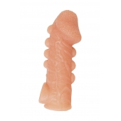 Телесная закрытая насадка с шишечками Cock Sleeve Size L - 17,6 см. - KOKOS - в Химках купить с доставкой