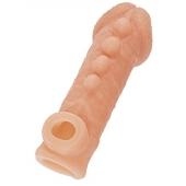 Телесная закрытая насадка с шишечками Cock Sleeve Size L - 17,6 см. - KOKOS - в Химках купить с доставкой