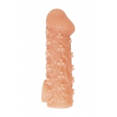 Телесная закрытая насадка с пучками шишечек Cock Sleeve Size M - 15,6 см. - KOKOS - в Химках купить с доставкой
