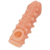 Телесная закрытая насадка с шариками Cock Sleeve Size S - 13,8 см. - KOKOS - в Химках купить с доставкой