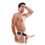 Телесный полый страпон с вибрацией 8  Vibrating Hollow Strap-On - 20,5 см. - Pipedream - купить с доставкой в Химках