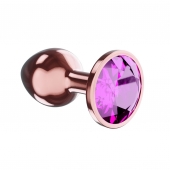 Пробка цвета розового золота с лиловым кристаллом Diamond Quartz Shine L - 8,3 см. - Lola Games - купить с доставкой в Химках