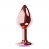 Пробка цвета розового золота с лиловым кристаллом Diamond Quartz Shine L - 8,3 см. - Lola Games - купить с доставкой в Химках