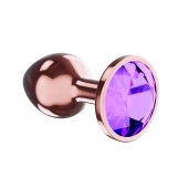 Пробка цвета розового золота с фиолетовым кристаллом Diamond Amethyst Shine L - 8,3 см. - Lola Games - купить с доставкой в Химках