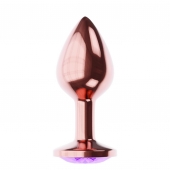 Пробка цвета розового золота с фиолетовым кристаллом Diamond Amethyst Shine L - 8,3 см. - Lola Games - купить с доставкой в Химках