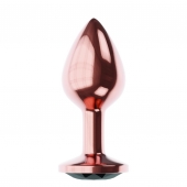 Пробка цвета розового золота с черным кристаллом Diamond Jet Shine L - 8,3 см. - Lola Games - купить с доставкой в Химках