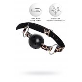 Черный кляп-шар на леопардовых ремешках Anonymo - ToyFa - купить с доставкой в Химках