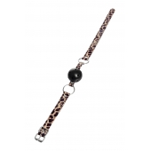 Черный кляп-шар на леопардовых ремешках Anonymo - ToyFa - купить с доставкой в Химках