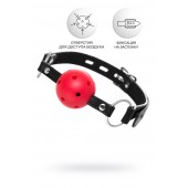 Красный кляп-шар на черных ремешках - ToyFa - купить с доставкой в Химках