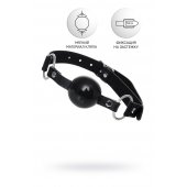 Черный кляп-шар на кожаных ремешках Anonymo - ToyFa - купить с доставкой в Химках