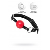 Красный кляп-шар на черных ремешках Anonymo - ToyFa - купить с доставкой в Химках