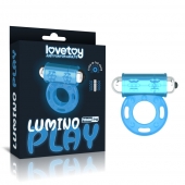 Голубое, светящееся в темноте эрекционное виброкольцо Lumino Play Vibrating Penis Ring - Lovetoy - в Химках купить с доставкой
