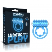Голубое, светящееся в темноте виброкольцо Lumino Play Vibrating Penis Ring - Lovetoy - в Химках купить с доставкой