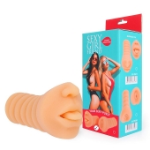Телесный мастурбатор-ротик с высунутым язычком - Bior toys - в Химках купить с доставкой