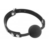 Черный силиконовый кляп-шарик на ремешках - Fetish Tentation - купить с доставкой в Химках