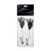 Зажимы для сосков с черными перьями Sweet Caress Feather Nipple Clumps - Sweet Caress - купить с доставкой в Химках