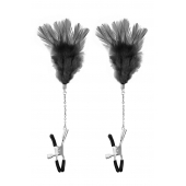 Зажимы для сосков с черными перьями Sweet Caress Feather Nipple Clumps - Sweet Caress - купить с доставкой в Химках