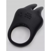 Черное эрекционное виброкольцо Sensation Rechargeable Vibrating Rabbit Love Ring - Fifty Shades of Grey - в Химках купить с доставкой