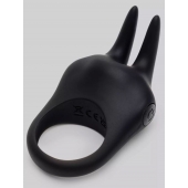 Черное эрекционное виброкольцо Sensation Rechargeable Vibrating Rabbit Love Ring - Fifty Shades of Grey - в Химках купить с доставкой