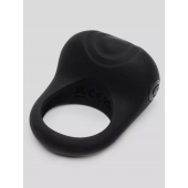 Черное эрекционное виброкольцо Sensation Rechargeable Vibrating Love Ring - Fifty Shades of Grey - в Химках купить с доставкой