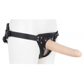 Пустотелый страпон Harness CLASSIC с бандажом - 19,5 см. - LOVETOY (А-Полимер) - купить с доставкой в Химках