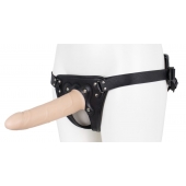 Пустотелый страпон Harness CLASSIC с бандажом - 19,5 см. - LOVETOY (А-Полимер) - купить с доставкой в Химках