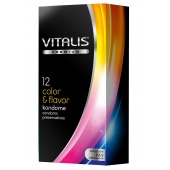 Цветные ароматизированные презервативы VITALIS PREMIUM color   flavor - 12 шт. - Vitalis - купить с доставкой в Химках