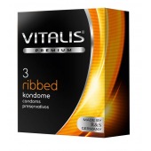 Ребристые презервативы VITALIS PREMIUM ribbed - 3 шт. - Vitalis - купить с доставкой в Химках